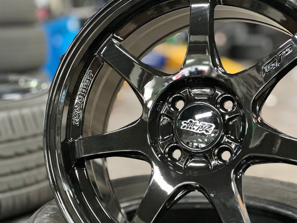 New 16X7 ET38 Mugen Design GP Rim (4 wheel) Gloss Black 4X100