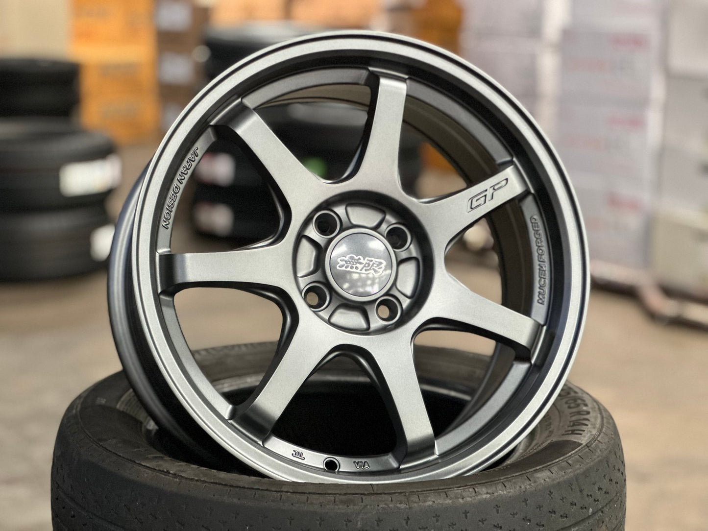 New 16X7 ET38 Mugen Design GP Rim (4 wheel) Matt Gunmetal 4X100