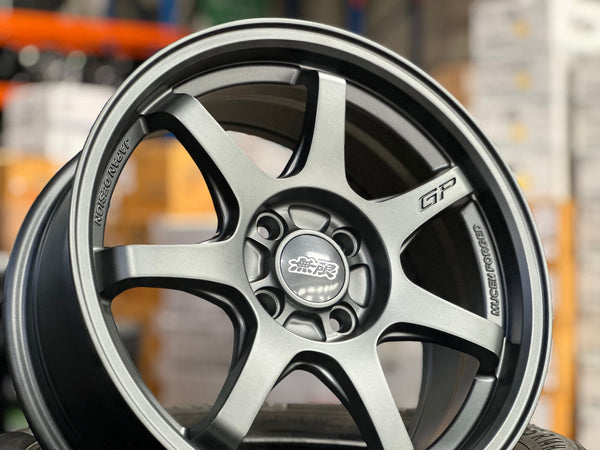 New 16X7 ET38 Mugen Design GP Rim (4 wheel) Matt Gunmetal 4X100