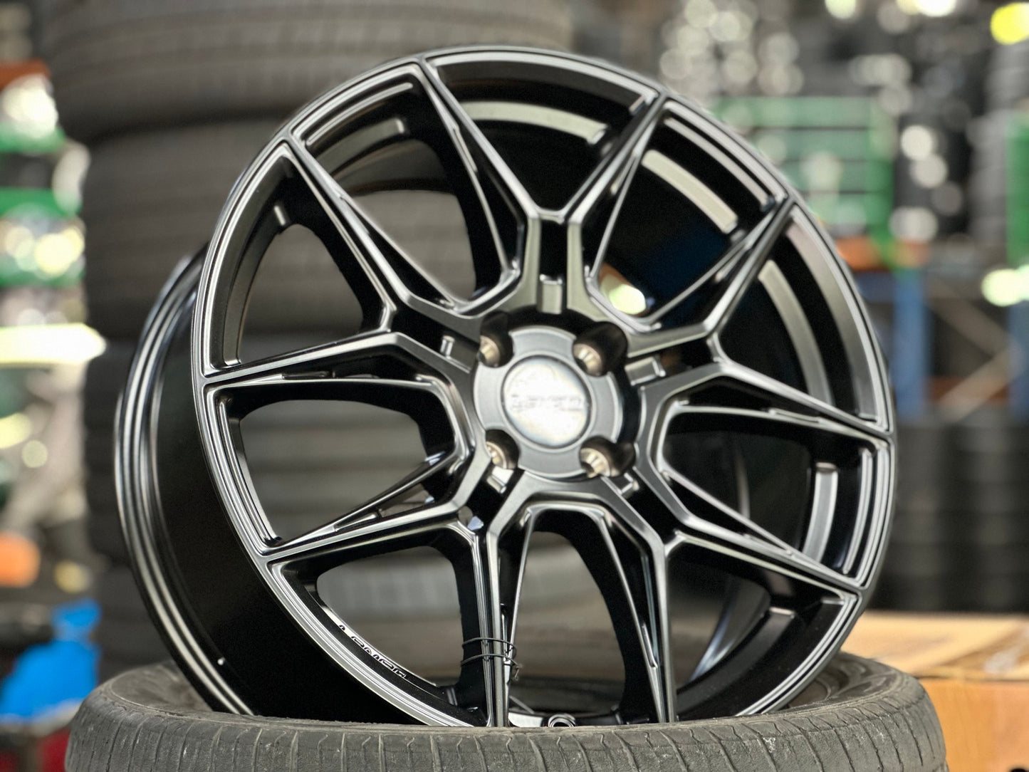 New 17X7 ET35 Lenso Draken Rim (4 wheel) Matt Black 4X100