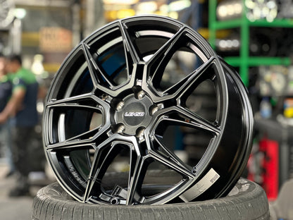 New 17X7 ET35 Lenso Draken Rim (4 wheel) Matt Black 5X100