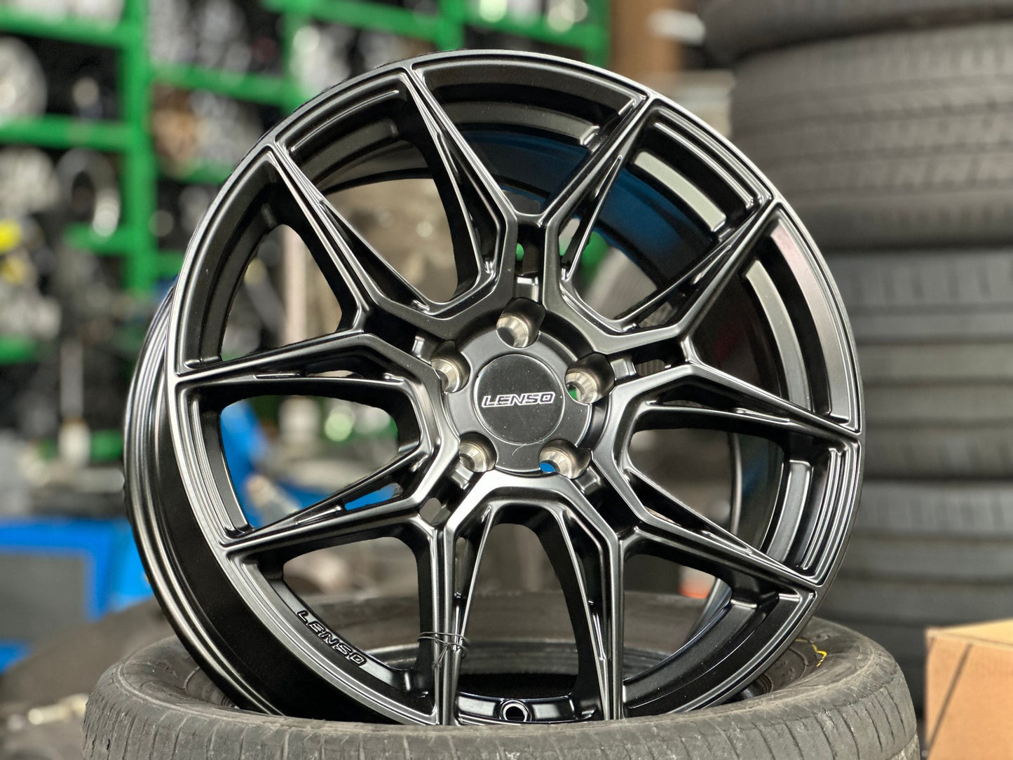 New 17X7 ET35 Lenso Draken Rim (4 wheel) Matt Black 5X100