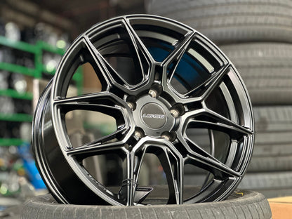 New 17X7 ET35 Lenso Draken Rim (4 wheel) Matt Black 5X114.3