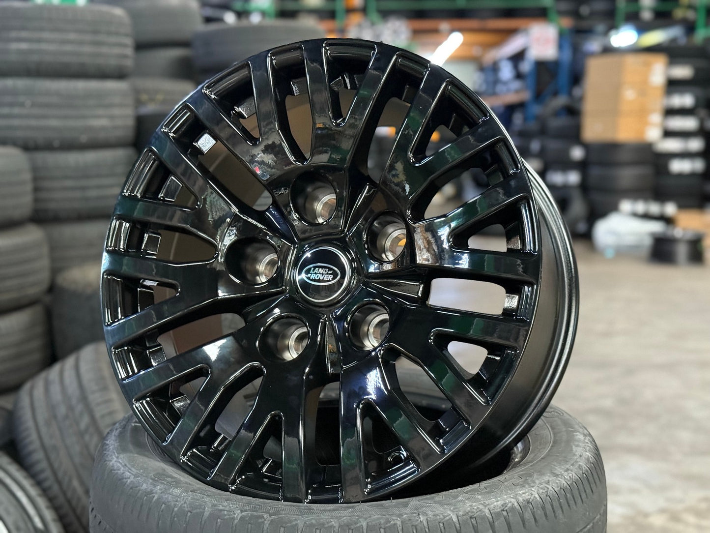 New 18X9 ET0 Land Rover Design Defender Kahn Rim (5 wheel) Gloss Black 5X165.1