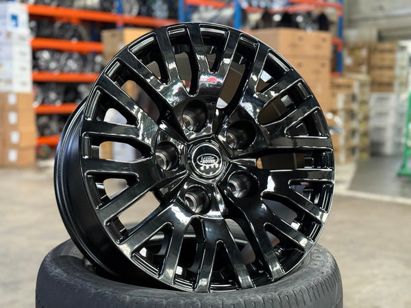 New 18X9 ET0 Land Rover Design Defender Kahn Rim (5 wheel) Gloss Black 5X165.1