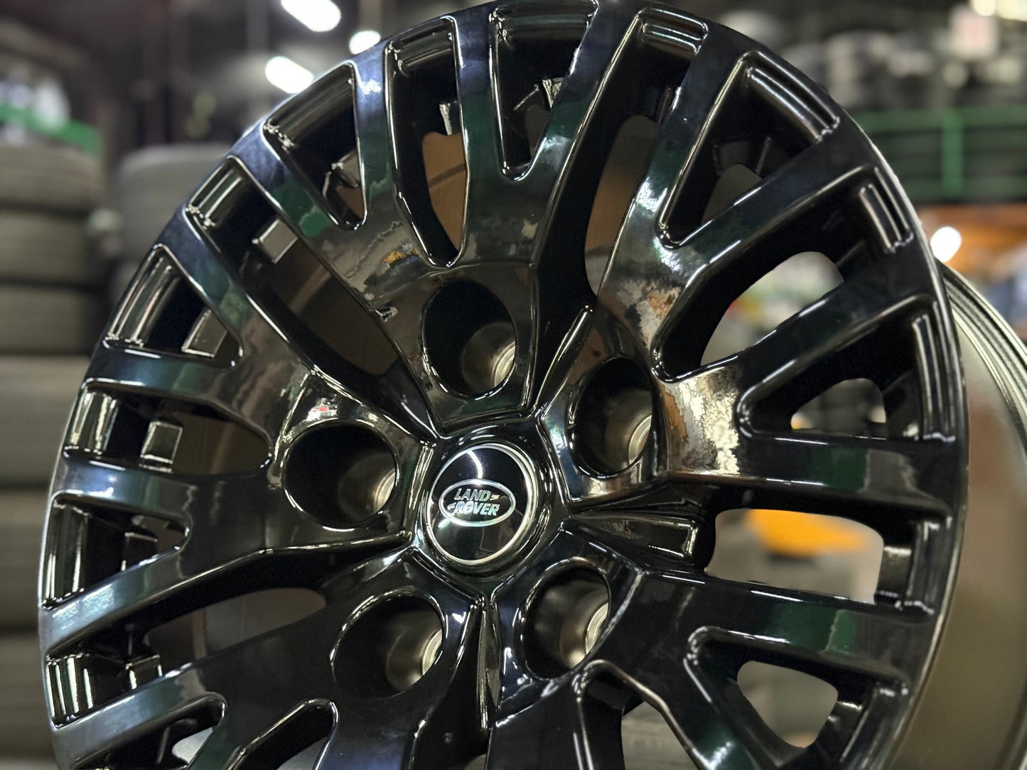 New 18X9 ET0 Land Rover Design Defender Kahn Rim (5 wheel) Gloss Black 5X165.1