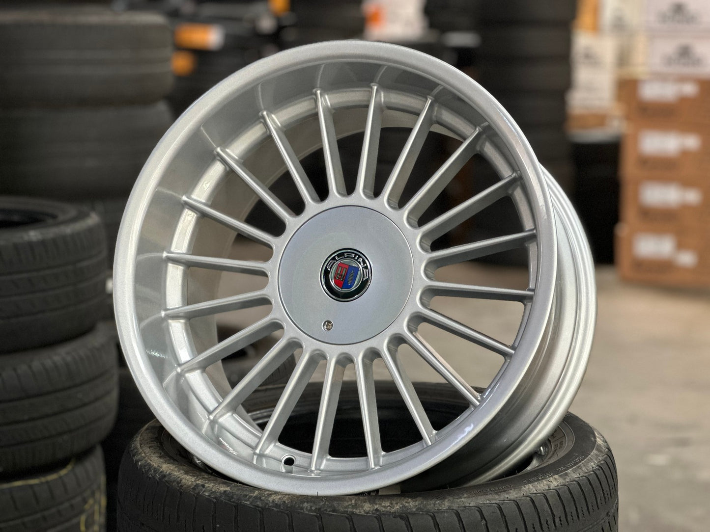 New 18X9.5 ET20 Alpina Classic Rim (4 wheel) Gloss Silver 5X112