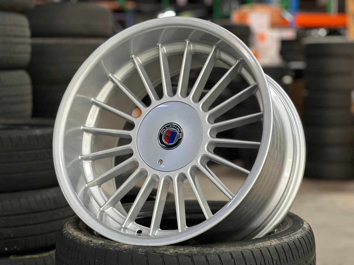 New 18X9.5 ET20 Alpina Classic Rim (4 wheel) Gloss Silver 5X120