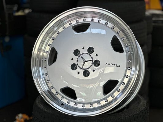 New 18X8.5 ET18 Mercedes Aero Classic Rim (4 wheel) Gloss Silver 5X112