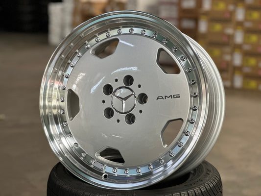 New 18X8.5 ET30 Mercedes Aero Classic Rim (4 wheel) Gloss Silver 5X112