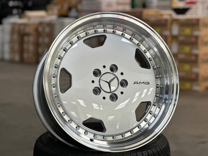 New 18x8.5 ET30 18x9.5 ET35 Mercedes AERO CLASSIC Staggered 5x112 Silver Polished Lips + 20 pcs Wheel Bolts