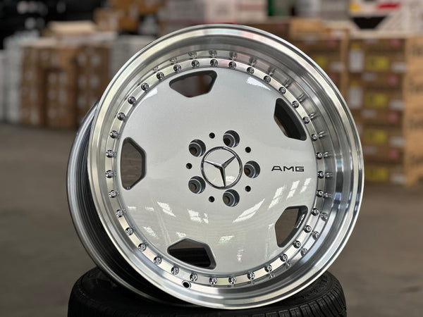 New 18x8.5 ET30 18x9.5 ET35 Mercedes AERO CLASSIC Staggered 5x112 Silver Polished Lips + 20 pcs Wheel Bolts