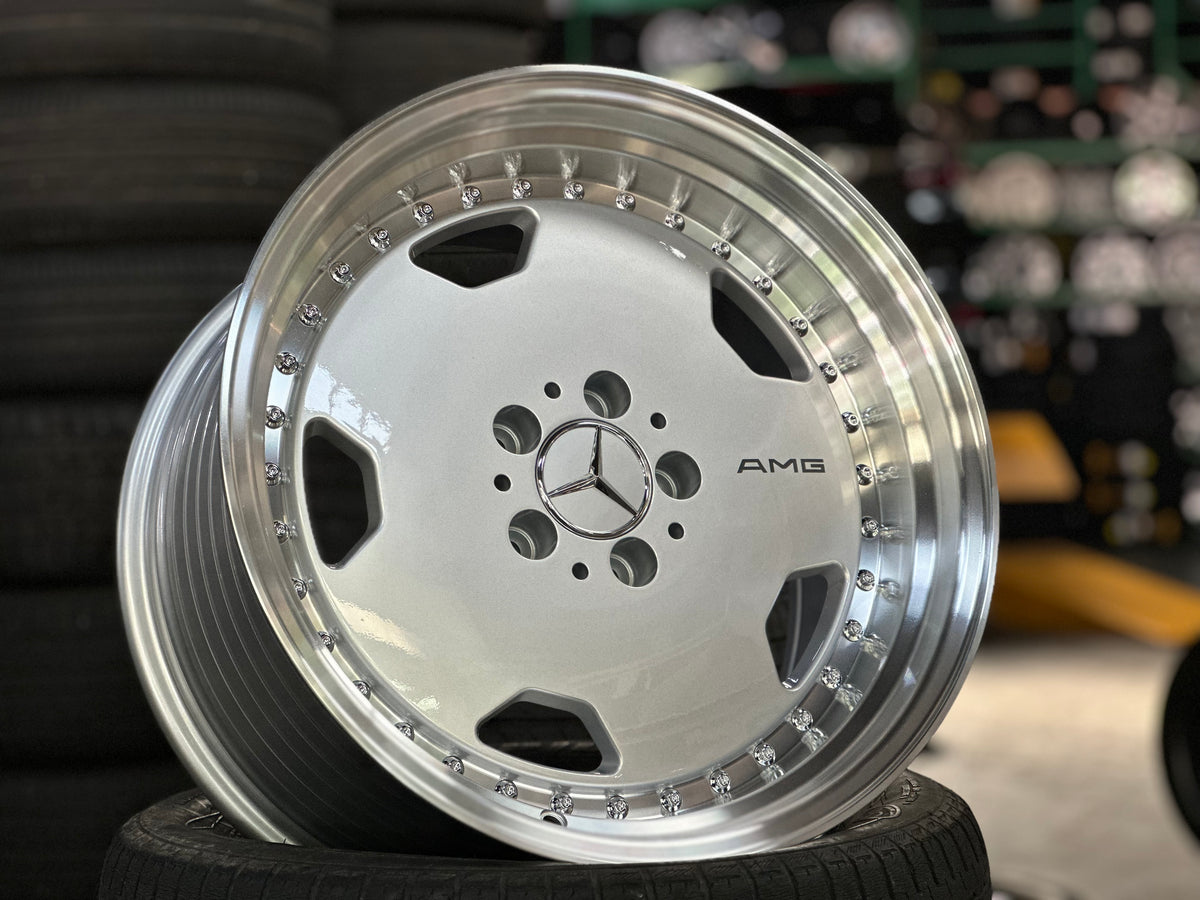 New 18x8.5 ET18 18x9.5 ET20 Mercedes AERO CLASSIC Staggered 5x112 Silver Polished Lips + 20 pcs Wheel Bolts