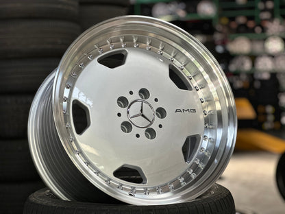 New 18x8.5 ET18 18x9.5 ET20 Mercedes AERO CLASSIC Staggered 5x112 Silver Polished Lips + 20 pcs Wheel Bolts