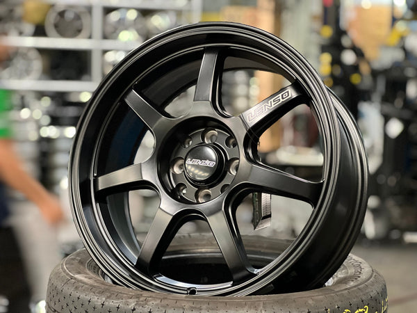 New 17X7 ET35 Lenso Evolt Rim (4 wheel) Matt Black 4X100