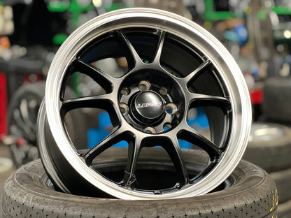 New 15X7 ET40 Lenso Fanatic Rim (4 wheel) Matt Black 4X100