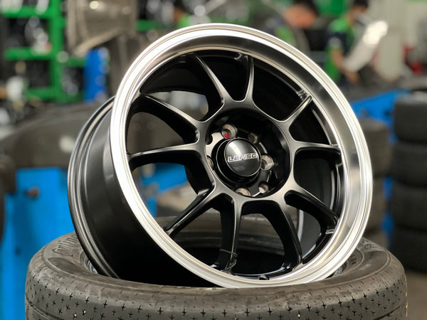 New 15X7 ET40 Lenso Fanatic Rim (4 wheel) Matt Black 4X100