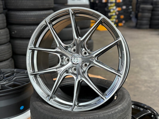 New 19X8.5 ET35 HRE Design Rim (4 wheel) Gloss Silver 5X108