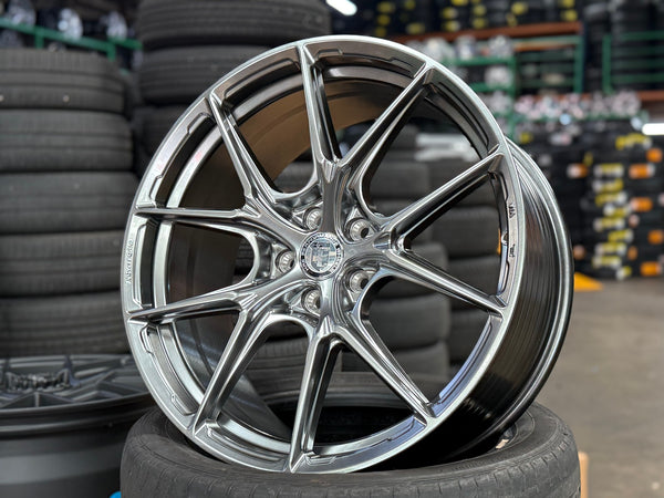 New 19X8.5 ET35 HRE Design Rim (4 wheel) Gloss Silver 5X108