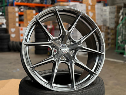 New 19X8.5 ET35 HRE Design Rim (4 wheel) Gloss Silver 5X108