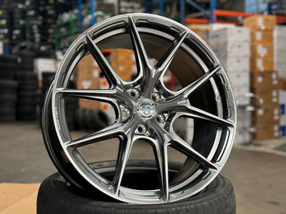 New 19X8.5 ET35 HRE Design Rim (4 wheel) Gloss Silver 5X108