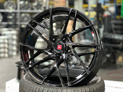 New 19X8.5 ET30 Ispiri FFRM Rim (4 wheel) Gloss Black 5X112
