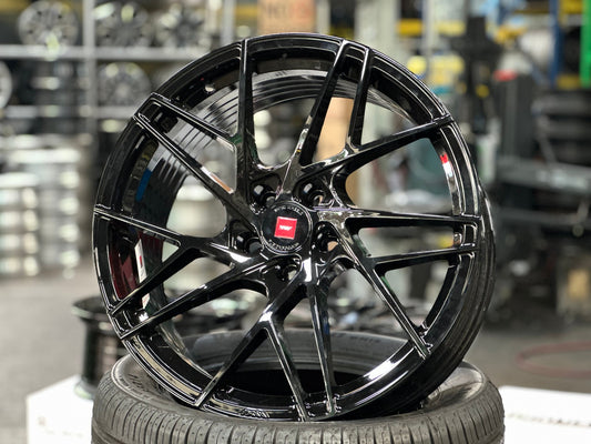 New 19X8.5 ET30 Ispiri FFRM Rim (4 wheel) Gloss Black 5X114.3