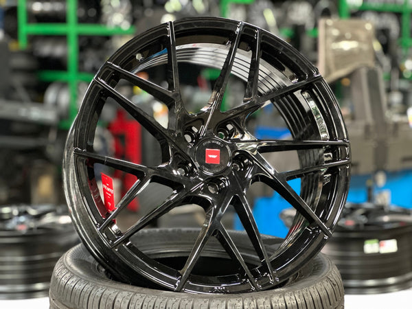 New 19X8.5 ET30 Ispiri FFRM Rim (4 wheel) Gloss Black 5X112