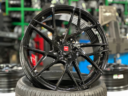New 19X8.5 ET30 Ispiri FFRM Rim (4 wheel) Gloss Black 5X114.3