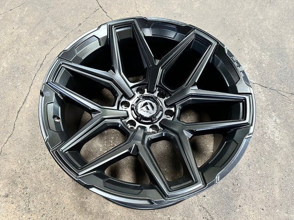 New 20X10 ET-18 Fuel Flux Rim (4 wheel) Matt Black 6X139.7