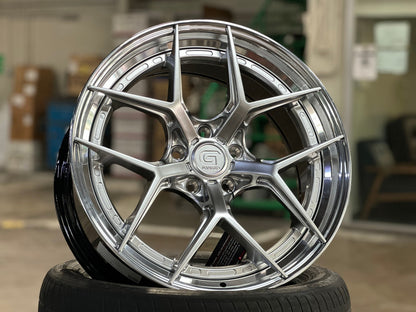 New 19X8.5 ET43 G Forged GF01 Rim (4 wheel) Gloss Silver 5X112