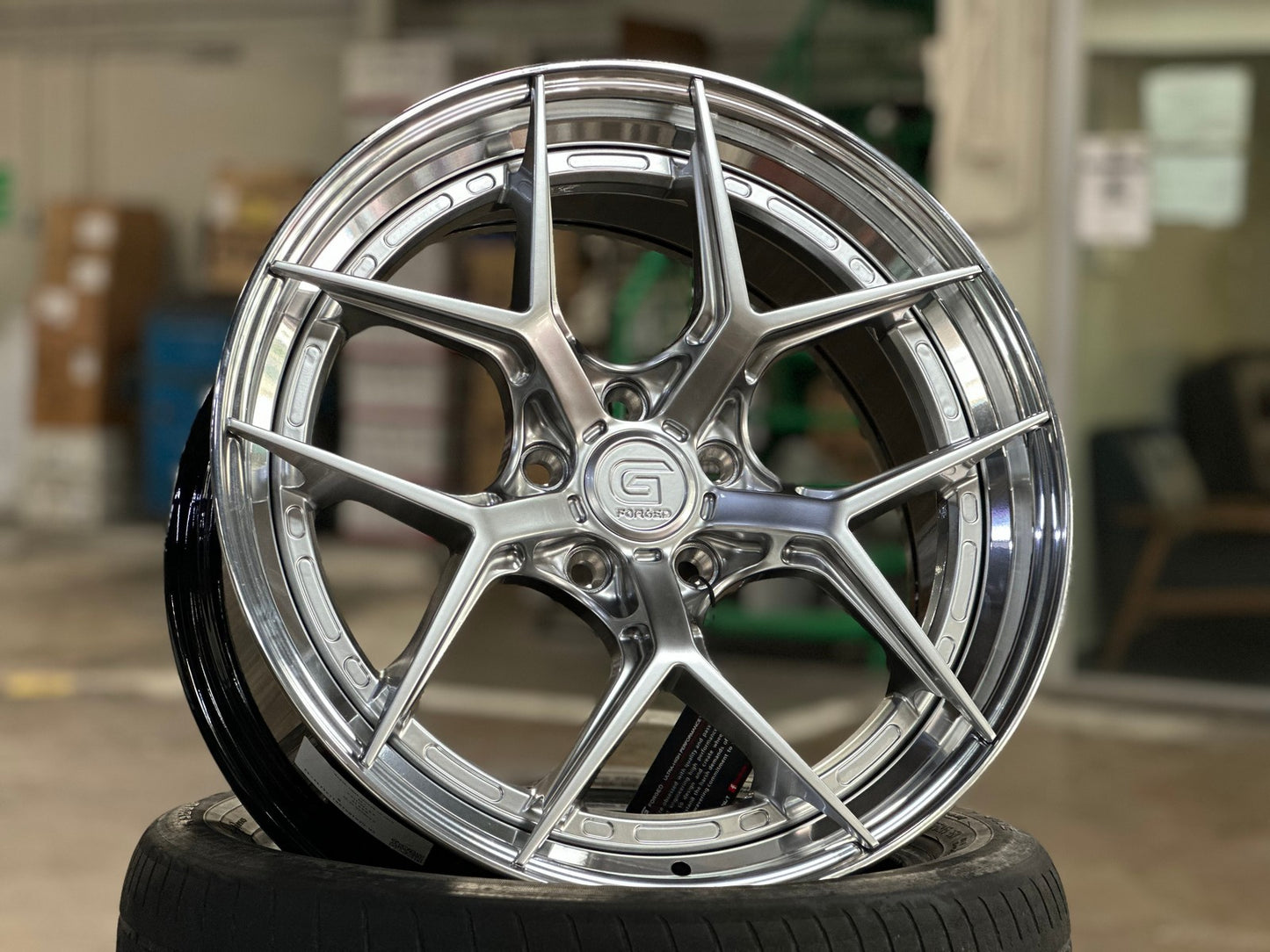 New 19X8.5 ET43 G Forged GF01 Rim (4 wheel) Gloss Silver 5X114.3