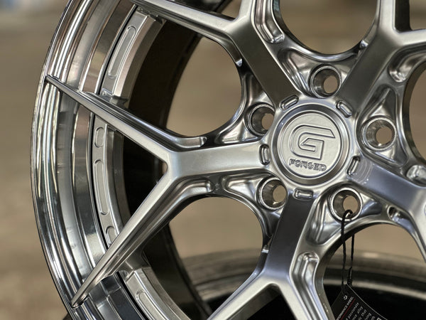 New 19X8.5 ET43 G Forged GF01 Rim (4 wheel) Gloss Silver 5X112