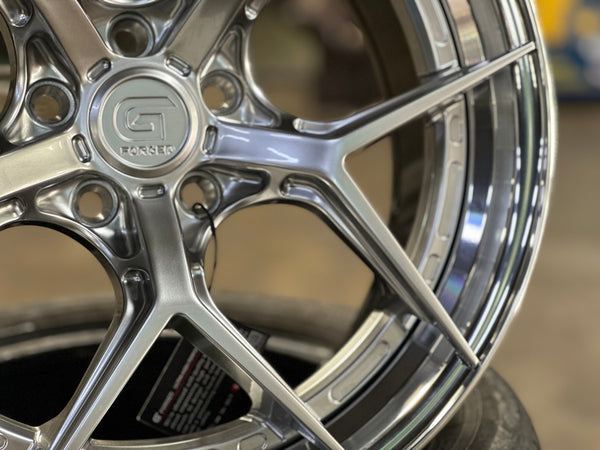 New 19X8.5 ET43 G Forged GF01 Rim (4 wheel) Gloss Silver 5X112