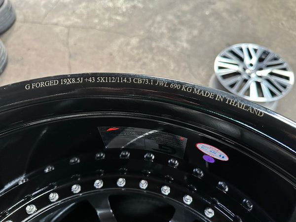 New 19X8.5 ET43 G Forged GF01 Rim (4 wheel) Gloss Silver 5X112