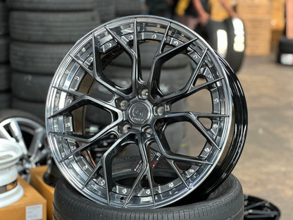 New 20X8.5 ET33 G Forged GF09 Rim (4 wheel) Hyper Black 5X120