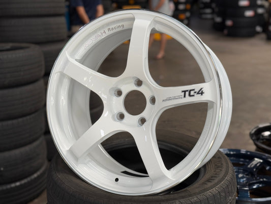 New 18X8.5 ET44 G Forged TC4 Rim (4 wheel) Gloss White 5X112