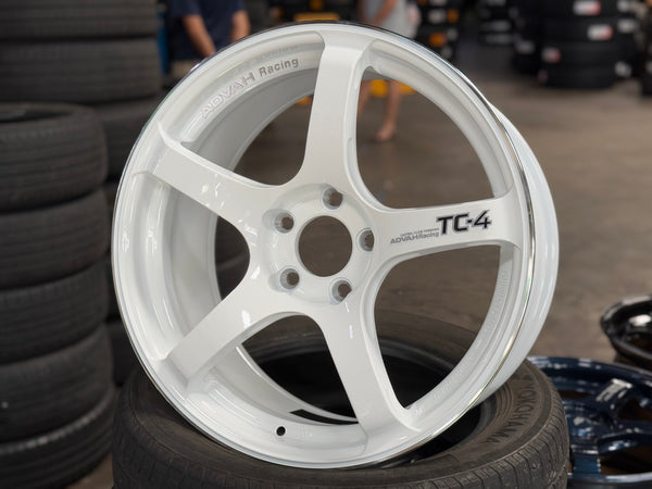 New 18X8.5 ET44 G Forged TC4 Rim (4 wheel) Gloss White 5X112
