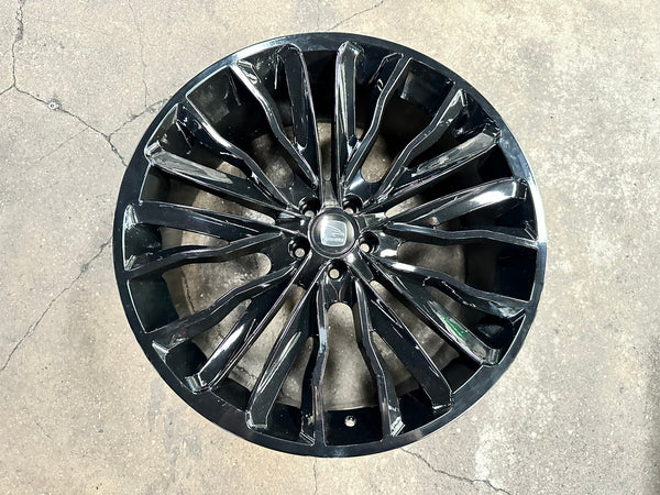 New 22X9.5 ET42 Hawke Harrier Design Rim (4 wheel) Gloss Black 5X108