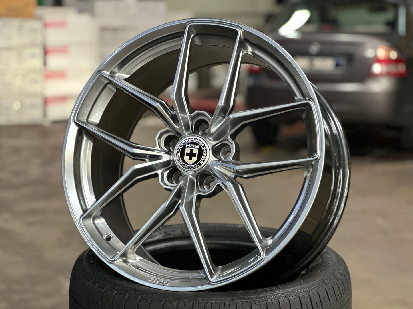 New 19X9 ET35 HRE FF21 Rim (4 wheel) Gloss Silver 5X112