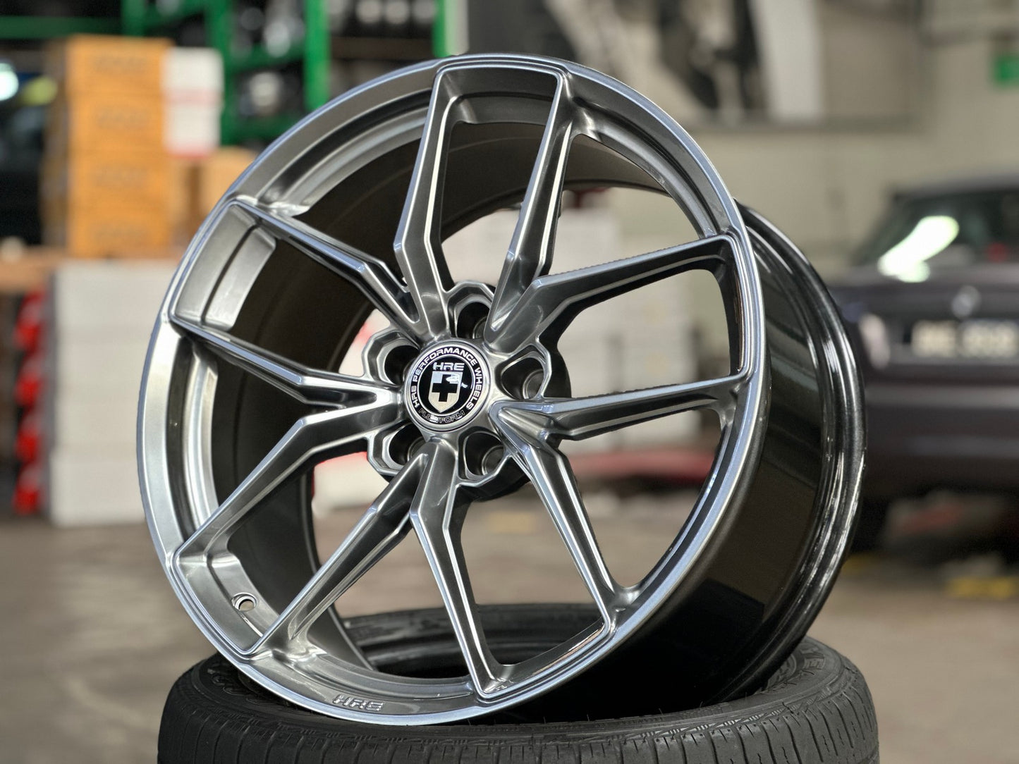 New 19X9 ET35 HRE FF21 Rim (4 wheel) Gloss Silver 5X112