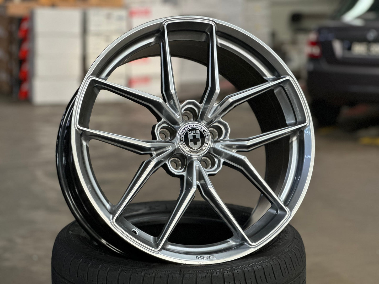 New 19X9 ET35 HRE FF21 Rim (4 wheel) Gloss Silver 5X112