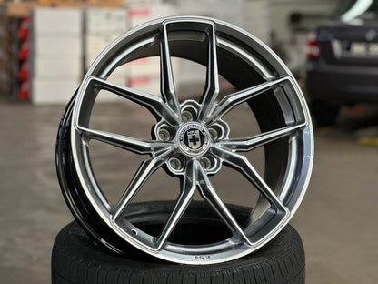 New 19X9 ET35 HRE FF21 Rim (4 wheel) Gloss Silver 5X112