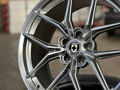 New 19X9 ET35 HRE FF21 Rim (4 wheel) Gloss Silver 5X112