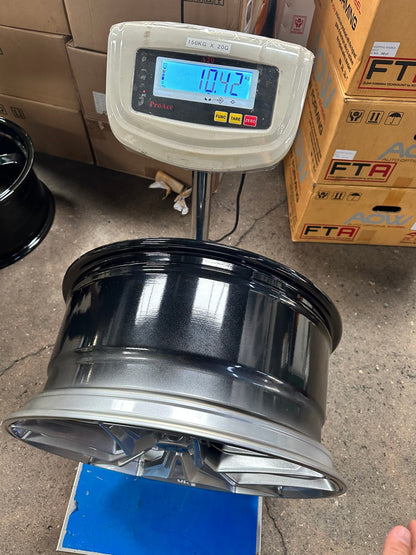 New 19X9 ET35 HRE FF21 Rim (4 wheel) Gloss Silver 5X112