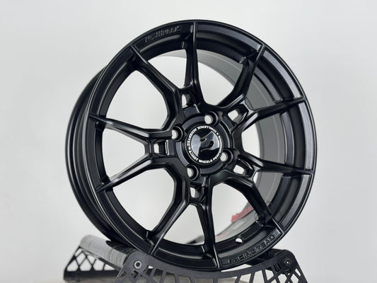 New 15X6.5 ET40 Hotwheels HW02 Rim (4 wheel) Matt Black 4X100