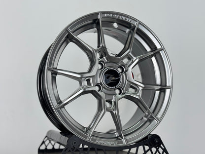 New 15X6.5 ET40 Hotwheels HW02 Rim (4 wheel) Diamond Black 4X100