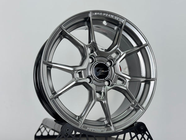 New 15X6.5 ET40 Hotwheels HW02 Rim (4 wheel) Diamond Black 4X100