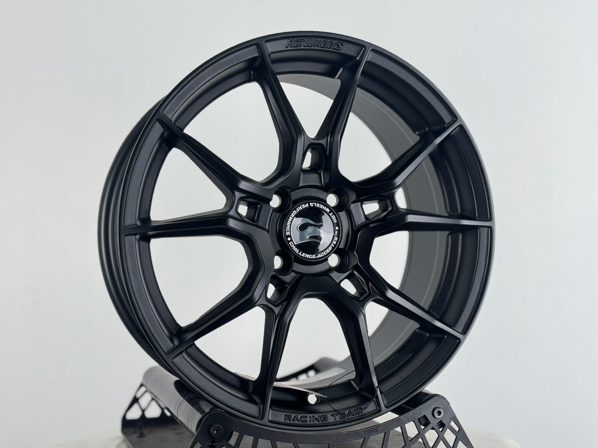 New 16X7 ET40 Hotwheels HW02 Rim (4 wheel) Matt Black 4X100