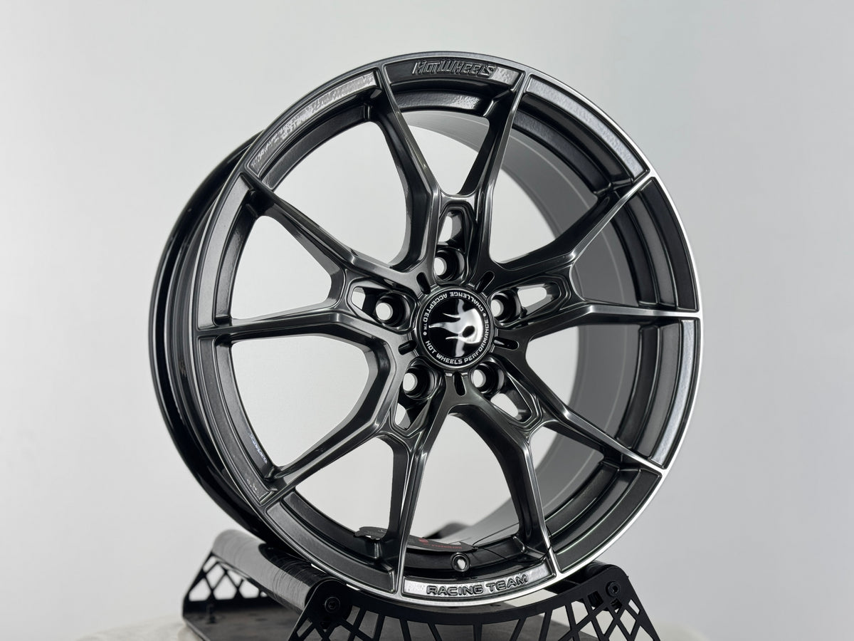 New 17X7.5 ET40 Hotwheels HW02 Rim (4 wheel) Hyper Black 5X114.3